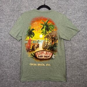 Ron Jon Surf Shop Adult Small Green Cocoa Beach Florida Graphic TShirt Mens